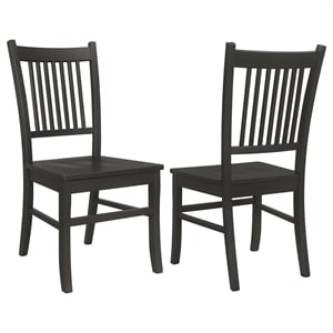 coaster marbrisa wood slat back dining side chair in matte black