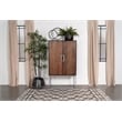 Borman 2-door Home Bar Cabinet Wine Storage Walnut and Black