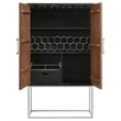 Borman 2-door Home Bar Cabinet Wine Storage Walnut and Black