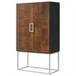 Borman 2-door Home Bar Cabinet Wine Storage Walnut and Black