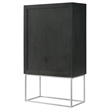 Borman 2-door Home Bar Cabinet Wine Storage Walnut and Black