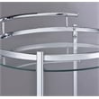 Chrissy Round Glass Shelf Metal Bar Cart Chrome