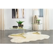 Janessa Round Glass Top Acrylic Leg End Table Matte Brass