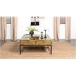 Stephie 4-drawer Square Glass Top Coffee Table Honey Brown