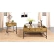 Stephie 4-drawer Square Glass Top Coffee Table Honey Brown