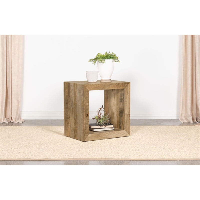Benton Rectangular Solid Wood End Table Natural