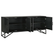 Riddell 4-door Wood Reeding Accent Cabinet Matte Black