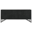 Riddell 4-door Wood Reeding Accent Cabinet Matte Black