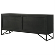 Riddell 4-door Wood Reeding Accent Cabinet Matte Black