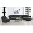 Cobie Upholstered Armless Swivel Chair Dark Charcoal