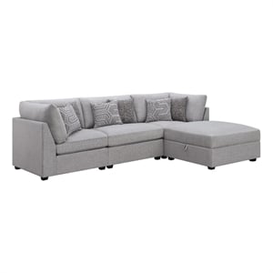 Cambria 4-piece Upholstered Modular Sectional Sofa Grey