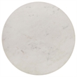 Aldis Round Marble Top Side End Table White and Natural