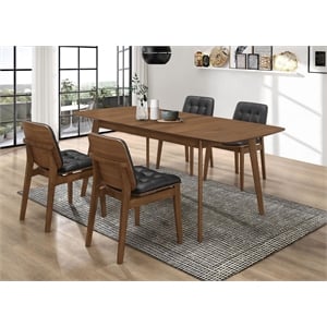 coaster redbridge 5-piece rectangular modern wood dining set in walnut and black