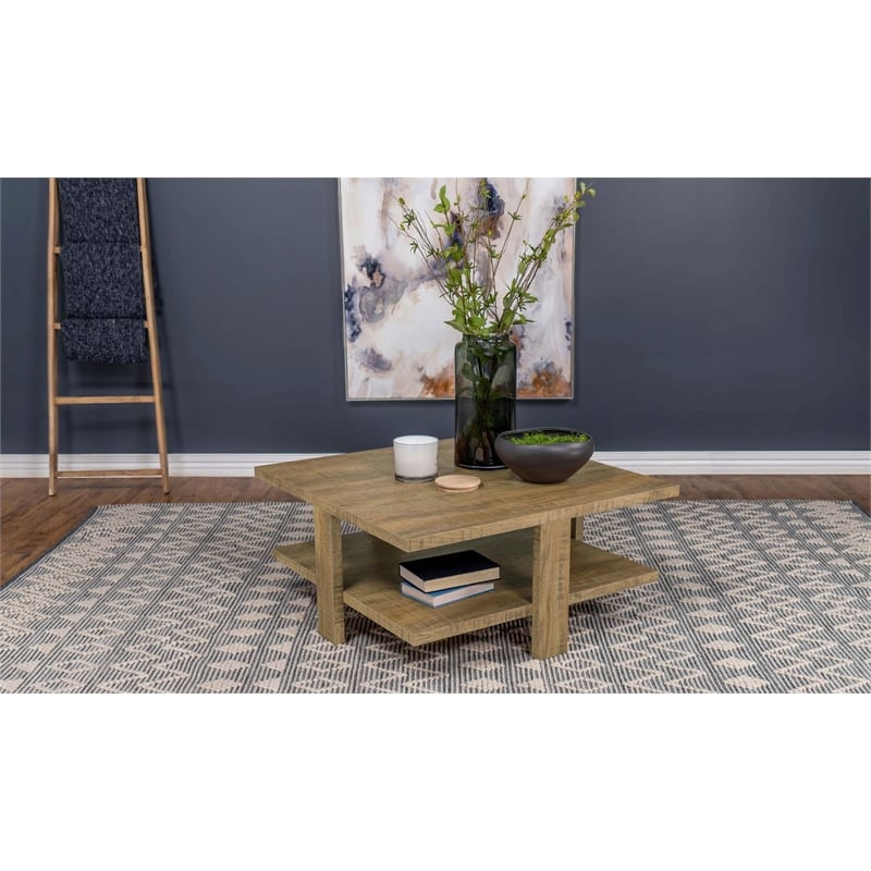 Dawn Square Engineered Wood Coffee Table Mango Brown