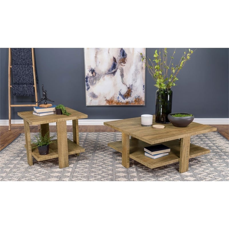 Dawn Square Engineered Wood Coffee Table Mango Brown