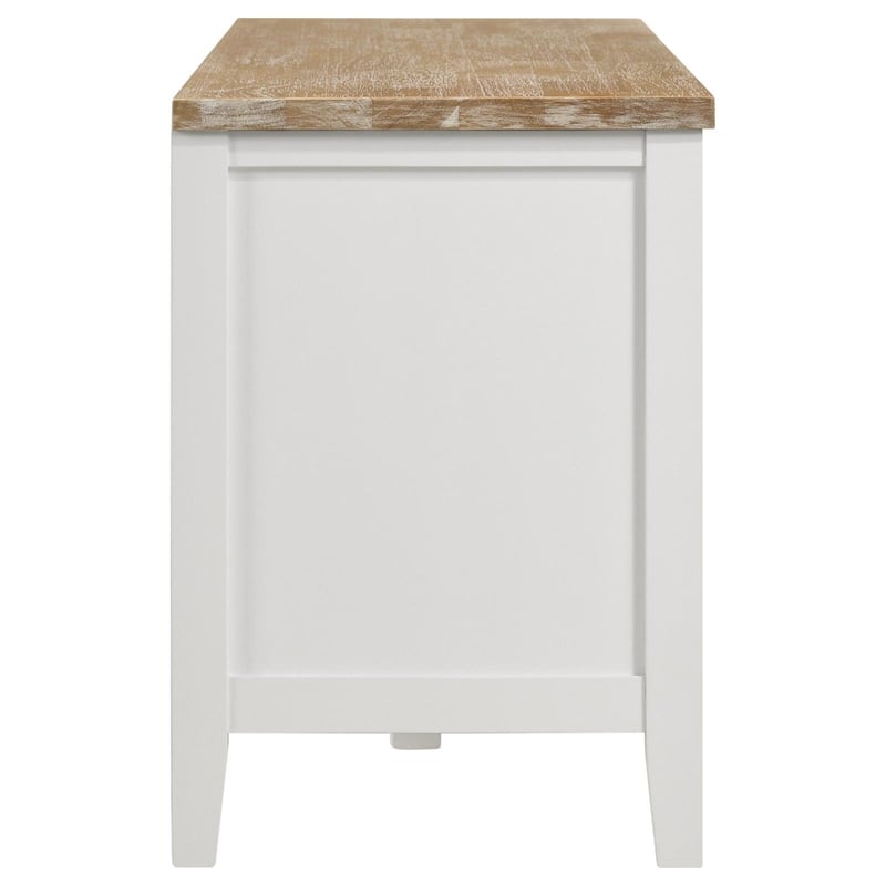 Hollis 2-door Wood 67-inch TV Stand with Drawer Brown and White