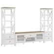 Hollis 2-door Wood 67-inch TV Stand with Drawer Brown and White