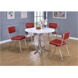 Retro 5-piece Round Dining Table Set White and Red
