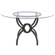 Aviano Round 48-inch Glass Top Metal Dining Table Gunmetal