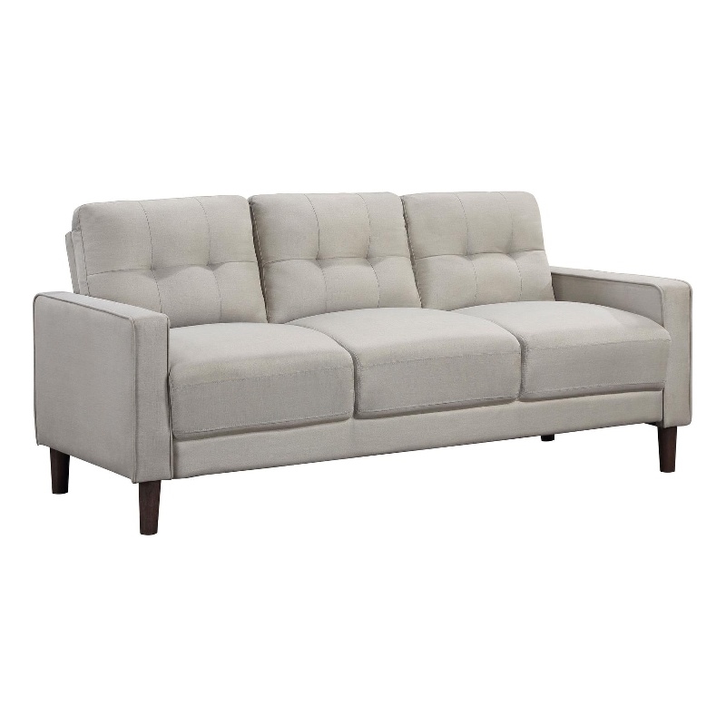 Bowen Upholstered Track Arm Tufted Sofa Beige