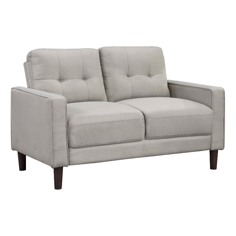 Bowen Upholstered Track Arm Tufted Loveseat Beige