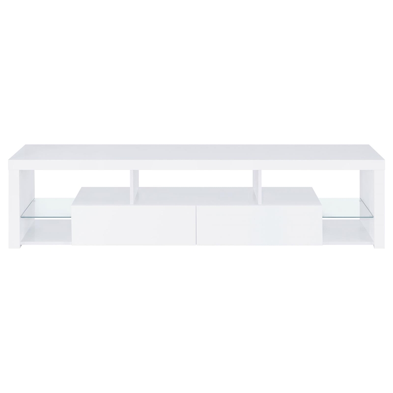 Jude 2-drawer Engineered Wood 71-inch TV Stand High Gloss White