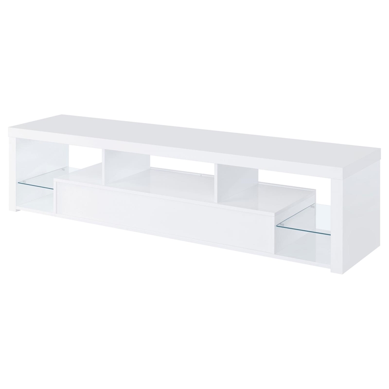 Jude 2-drawer Engineered Wood 71-inch TV Stand High Gloss White
