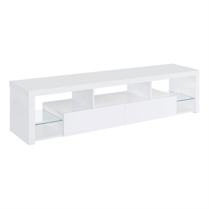 Jude 2-drawer Engineered Wood 71-inch TV Stand High Gloss White