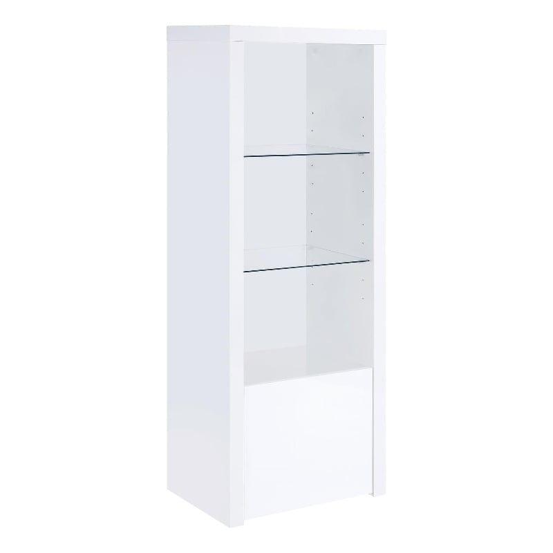 Jude 3-shelf Engineered Wood Media Tower High Gloss White