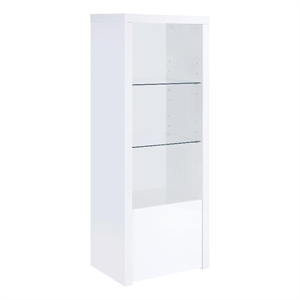 Coaster Jude 3-Shelf Modern Wood Media Tower with Lower Cabinet in White