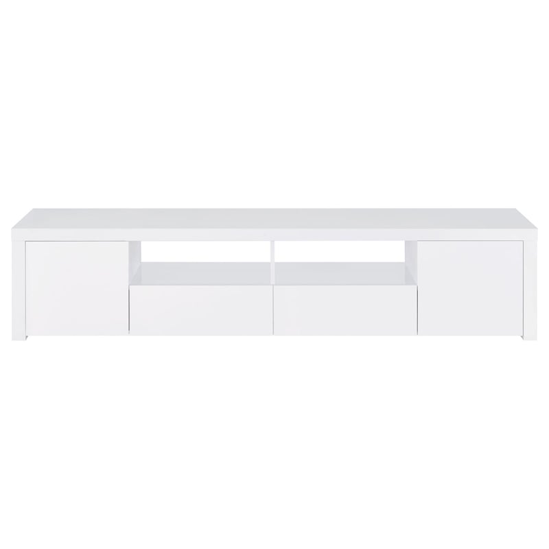 Jude 2-door Engineered Wood 79-inch TV Stand High Gloss White