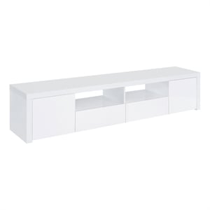 Jude 2-door Engineered Wood 79-inch TV Stand High Gloss White