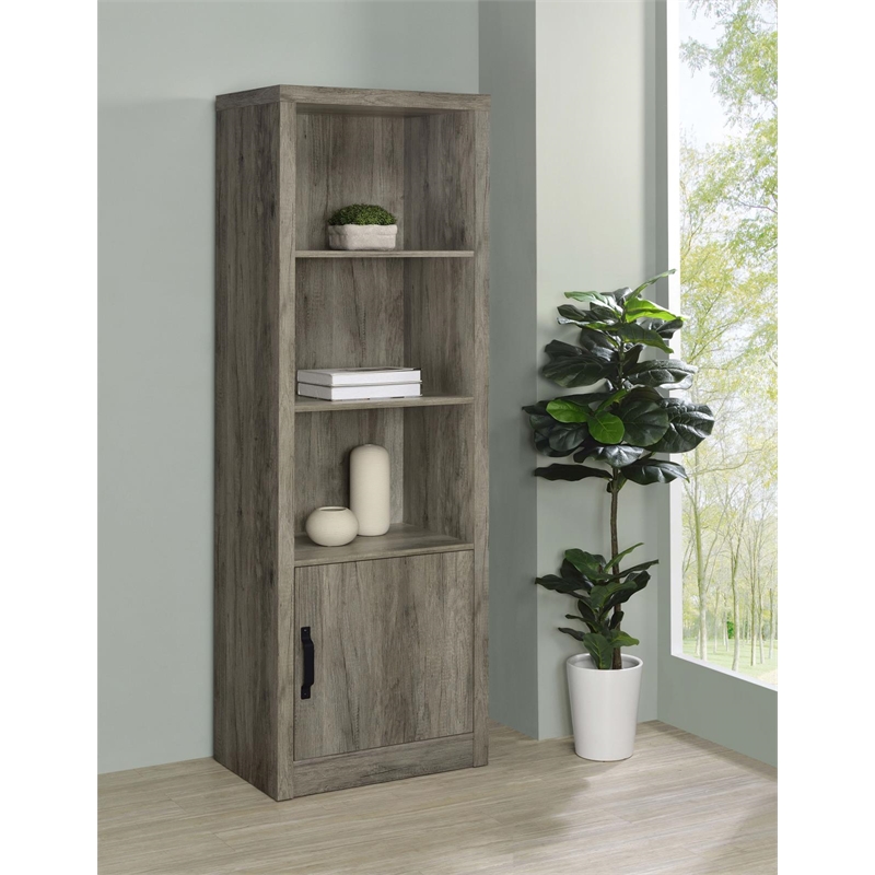 Burke 3-shelf Engineered Wood Media Tower Grey Driftwood