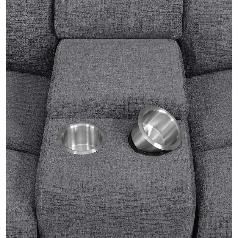 Bahrain Upholstered Power Sofa Charcoal