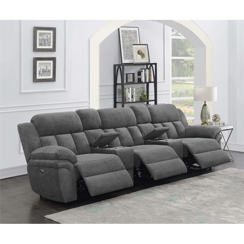 Bahrain 5-piece Power Home Theater Seating Charcoal