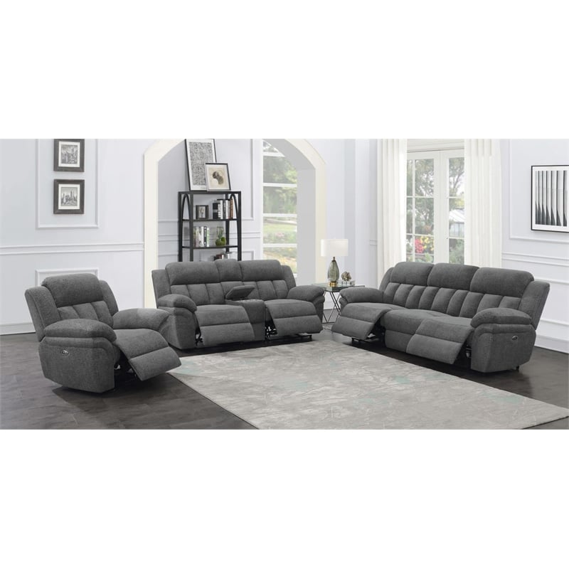 Bahrain Upholstered Power Loveseat Charcoal