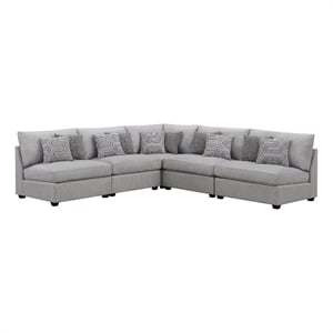 Cambria 5-piece Upholstered Modular Sectional Sofa Grey