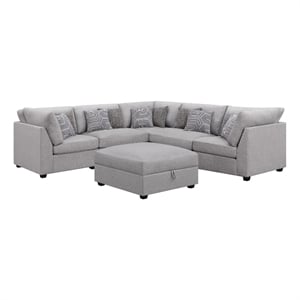Cambria 6-piece Upholstered Modular Sectional Sofa Grey