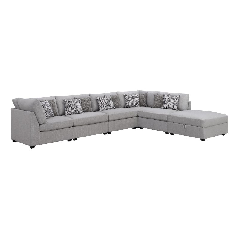 Cambria 6-piece Upholstered Modular Sectional Sofa Grey