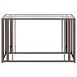 Adri Glass Top Entryway Console Table Black Nickel