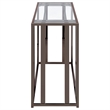 Adri Glass Top Entryway Console Table Black Nickel