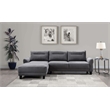 Caspian Upholstered Curved Arm Chaise Sectional Sofa Grey