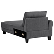 Caspian Upholstered Curved Arm Chaise Sectional Sofa Grey