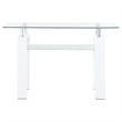 Dyer Rectangular Glass Top Entryway Sofa Console Table White
