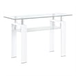 Dyer Rectangular Glass Top Entryway Sofa Console Table White