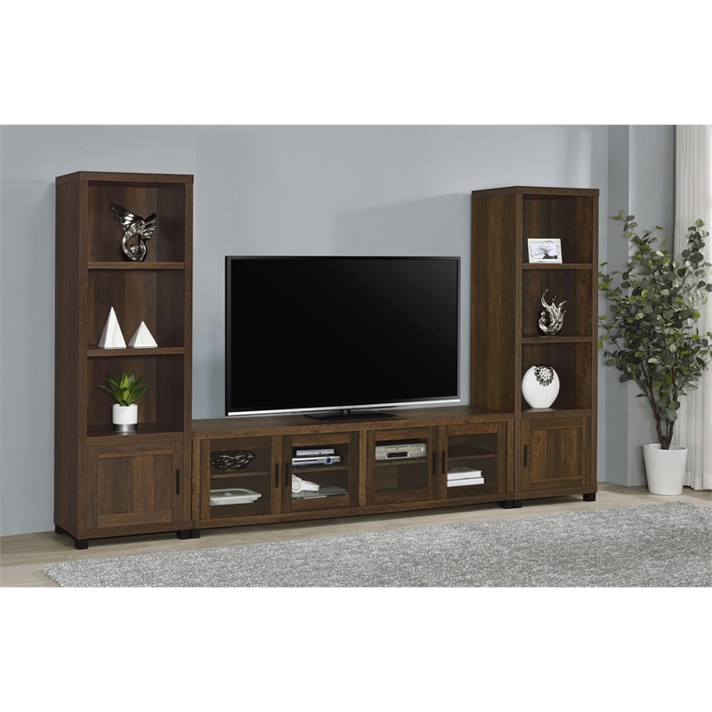 Sachin 3-shelf Engineered Wood Media Tower Dark Pine