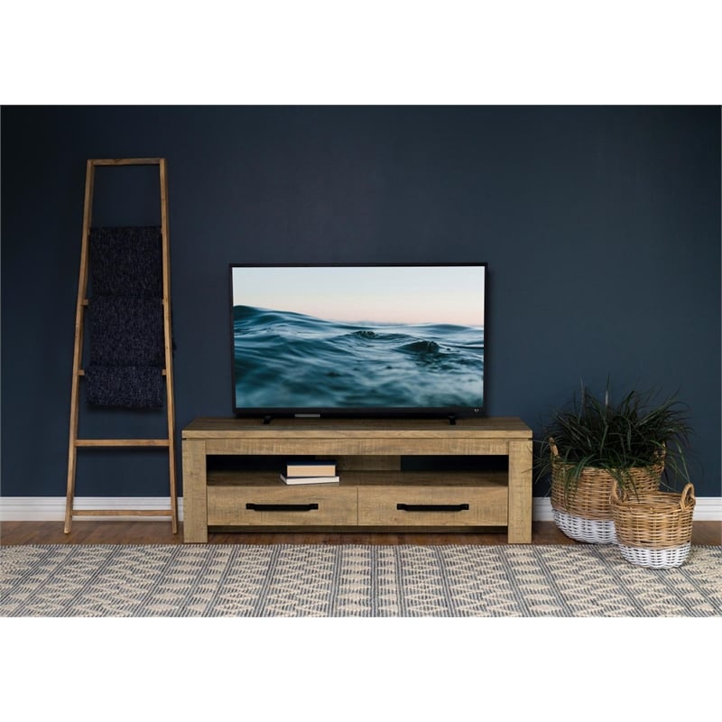 Elkton 2-drawer Engineered Wood 59-inch TV Stand Mango