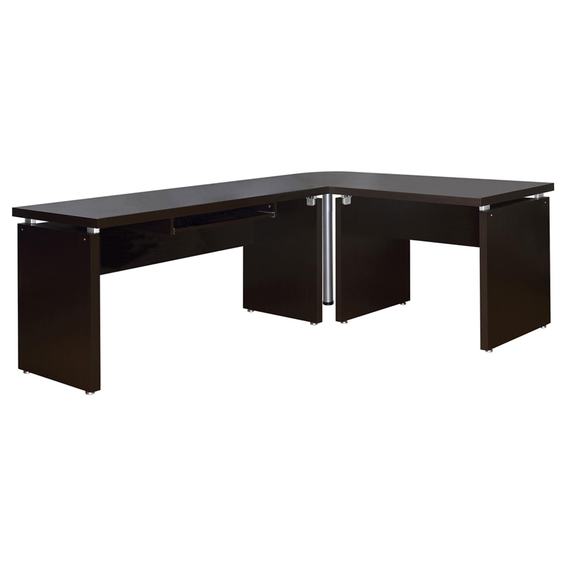 Coaster Skylar Engineered Wood L-Shape Computer Desk Cappuccino