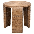 Artina Woven Rattan Round Side End Table Natural Brown