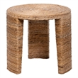 Artina Woven Rattan Round Side End Table Natural Brown